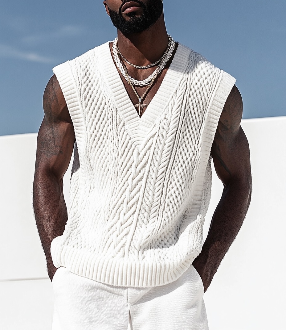 sleeveless knitted sweater men