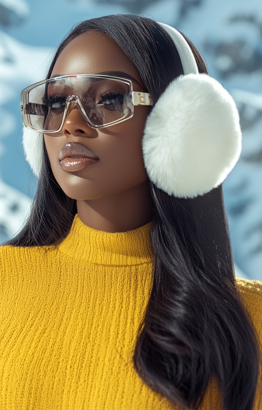 casual white fur earmuffs