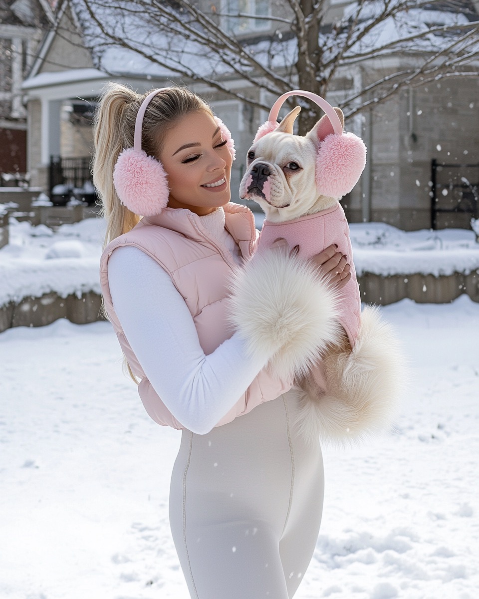 playful pink fur earmuffs