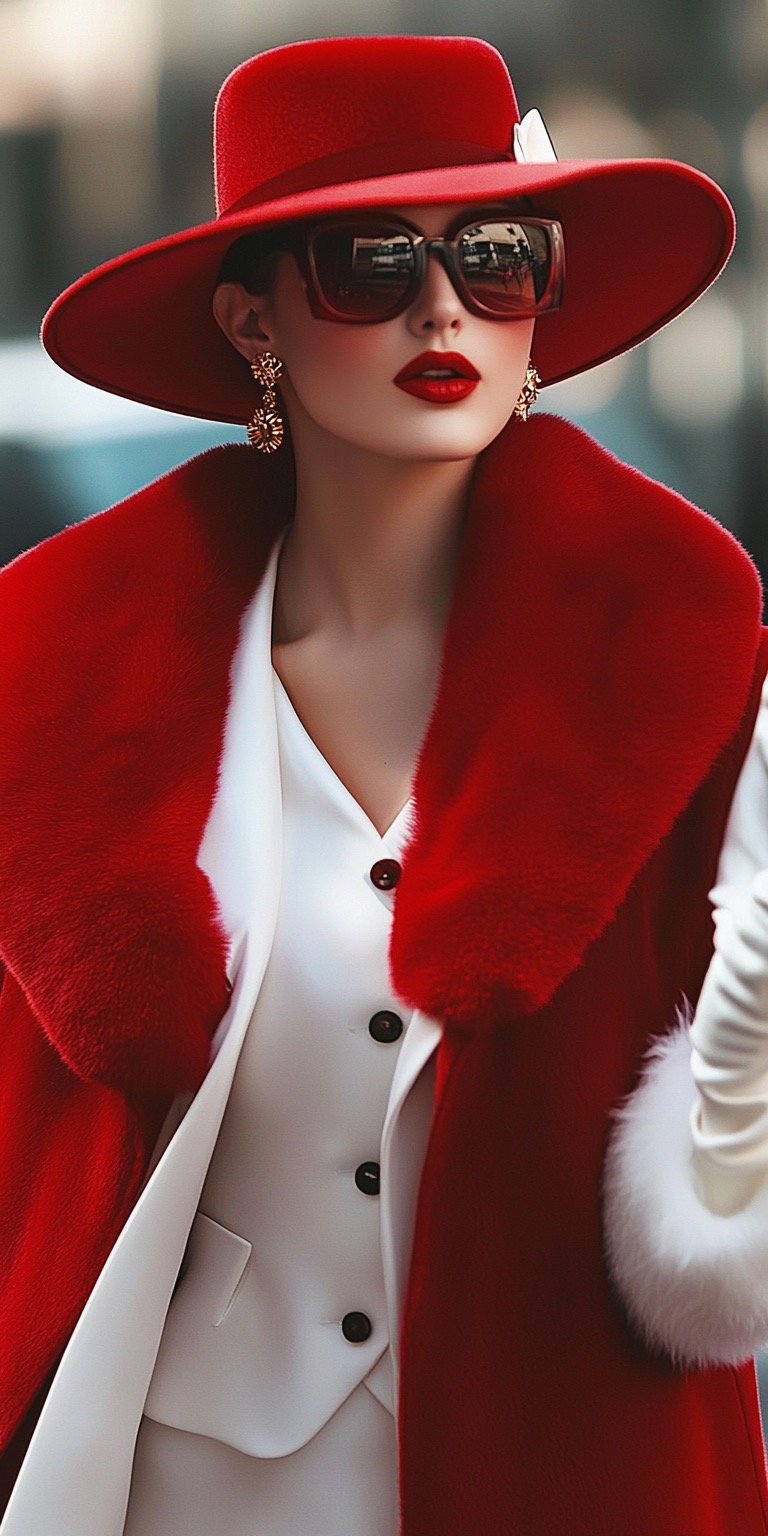 eyecatching red felt hat for chic look
