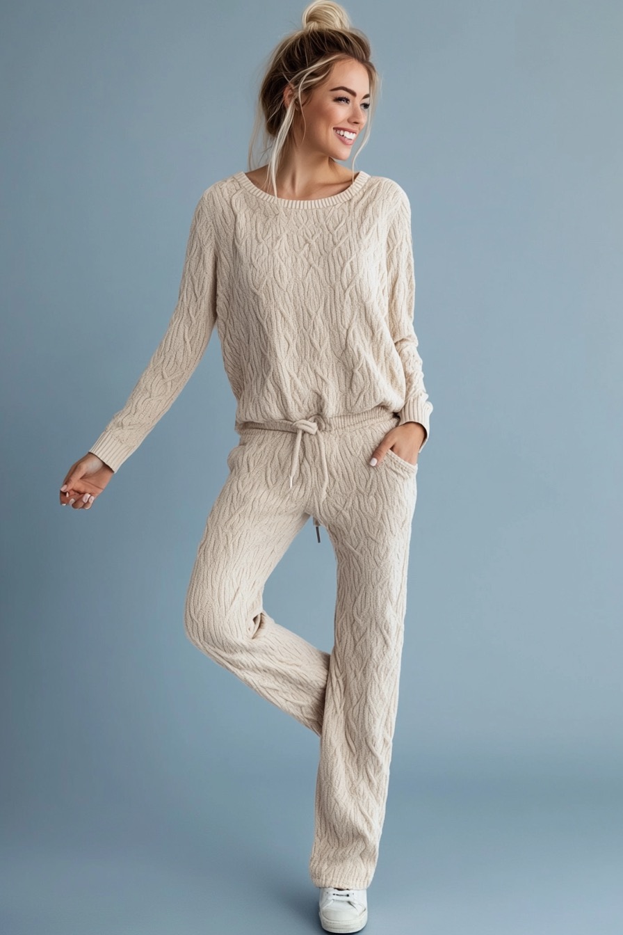 cream white loungewear set